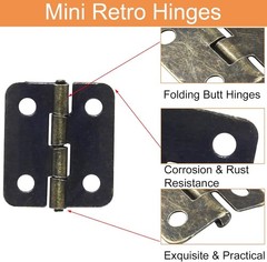 50 Pcs Mini Bronze Hinges 18x16mm Small Antique Decorative Cabinet Jewelry Box