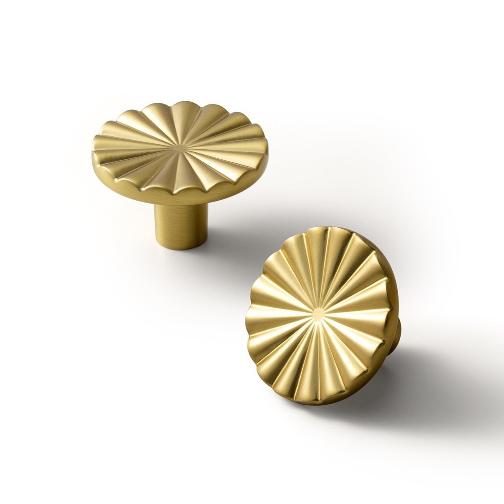 1.5’38mm Dia Brushed Gold Cabinet Knob Big Zinc Alloy Drawer Knobs With Round