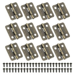 Small Butt Hinges 3/4 Inch, 12 Pack Mini Jewelry Box Hinge with Screw, Brown