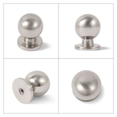 10 Pack 1 Inch 25mm Round Solid Ball Satin Nickel Kitchen Cabinet Knobs