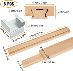 6PCS 16 Inch Wood Drawer Slides Bottom Mount, Classic Traditional Wood