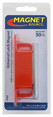 Universal Latch Magnet, 4-1/4 in L, 15/16 in W, 1-1/8 in H, Ceramic Red