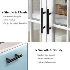 10 Pack|3 Inch Hole Centers Flat Black Cabinet Pulls Modern Cupboard Hardware…