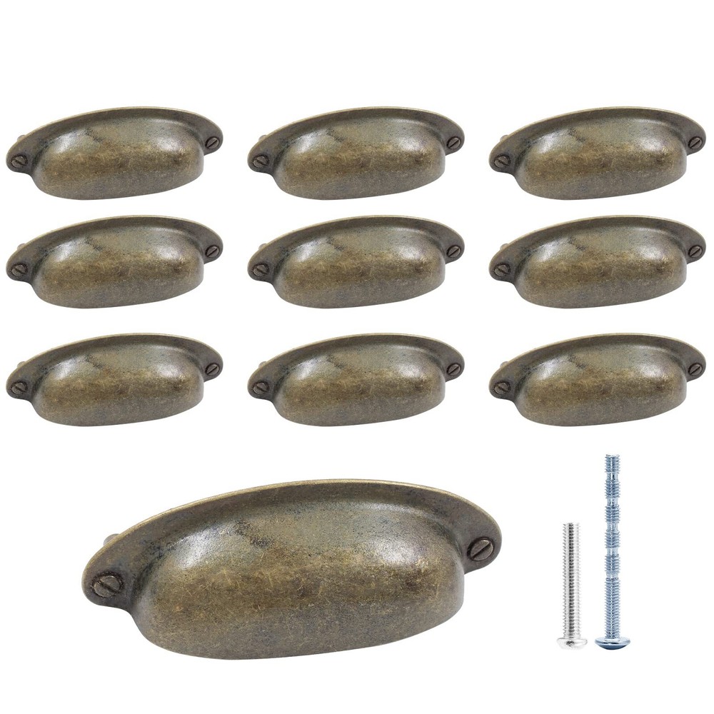 Auvotuis 10Pcs 3.5Inch Hole Spacing Cup Pull Handles Vintage Farmhouse Style …