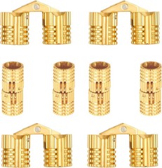 8 Pcs 10Mm Brass Barrel Hinges Hidden Invisible Cabinet Furniture Hinges