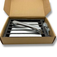 Goo-Ki 6 Pack Designer Brushed Silver Cabinet Drawer Pulls With Hardware READ