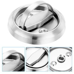2 x Recessed Door Handles Round Flush Pulls Embedded Hidden Silver