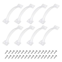 8pcs 6 Inches Gate Handle with Screw for Kitchen Closet Door White