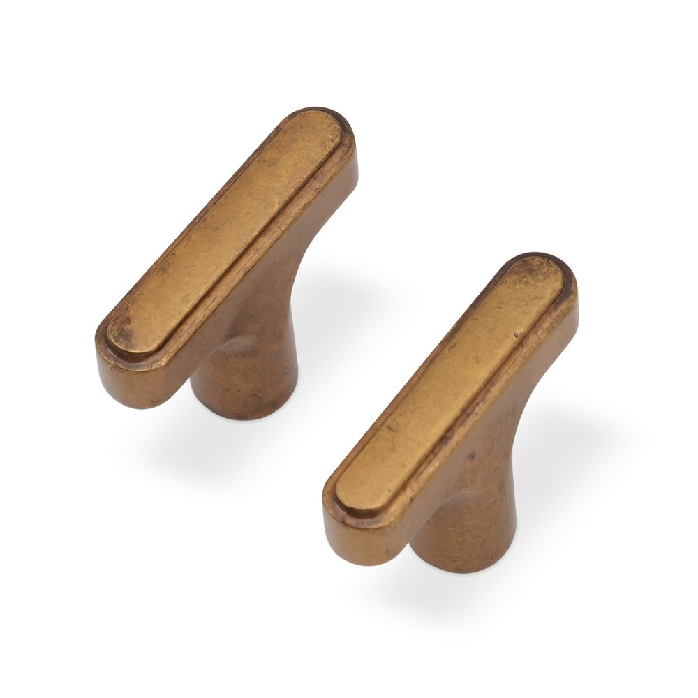 KOMOTIA 10 Pack Cabinet Knobs Antique Brass Kitchen One Size,