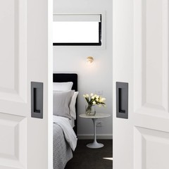 8 PCS Black Sliding Closet Closet Door Handles 4.72in Recessed Flush Pulls