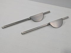 Modern Half Moon Cabinet Pulls Drawer Handle Brushed Silver 12″ (Pack of 2)