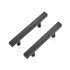 Matte Black Square Cabinet Hardware Pulls 3 Inch 30 Pack