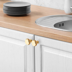 30-Pack Knurled Round Cabinet Knobs Champagne Gold Drawer Pulls Jaladera Cocina