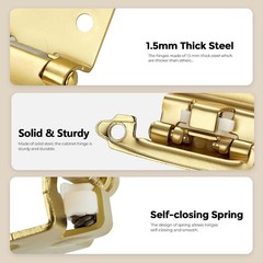 30 Pack 15 Pair Gold Cabinet Hinges – 1/2 inch Overlay Kitchen Cabinet Hinges…