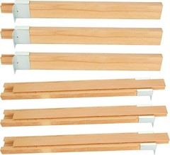 6PCS 16 Inch Wood Drawer Slides Bottom Mount, Classic Traditional Wood Center Gu
