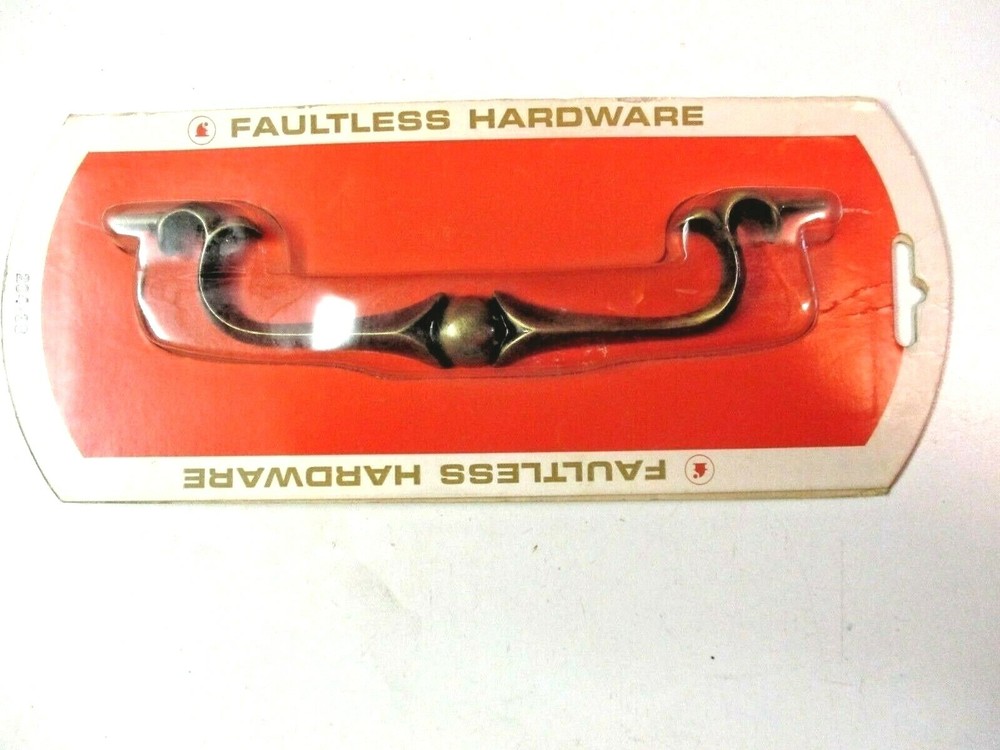 Faultless Hardware 1960s USA 283 Drop Bail Pull Handle 6″ Centers Dark Brass MCM