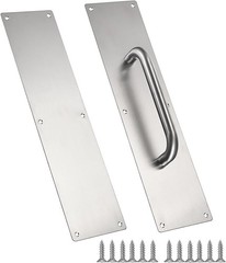 1 PK 16″ Brushed Stainess Steel Heavy Duty One Way Door Handle Pull & Push Plate