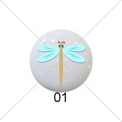Dragonflies Pastel Dragonfly CERAMIC Drawer Pulls Dresser Drawer Cabinet Knobs