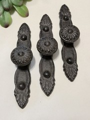 1 Large Rustic Brown Cast Iron Cabinet Pulls Metal Drawer Pulls Vintage Hardware