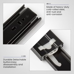 Full Extension Ball Bearing Drawer Slides 8 10 12 14 16 12 Inch Black-1 Pair