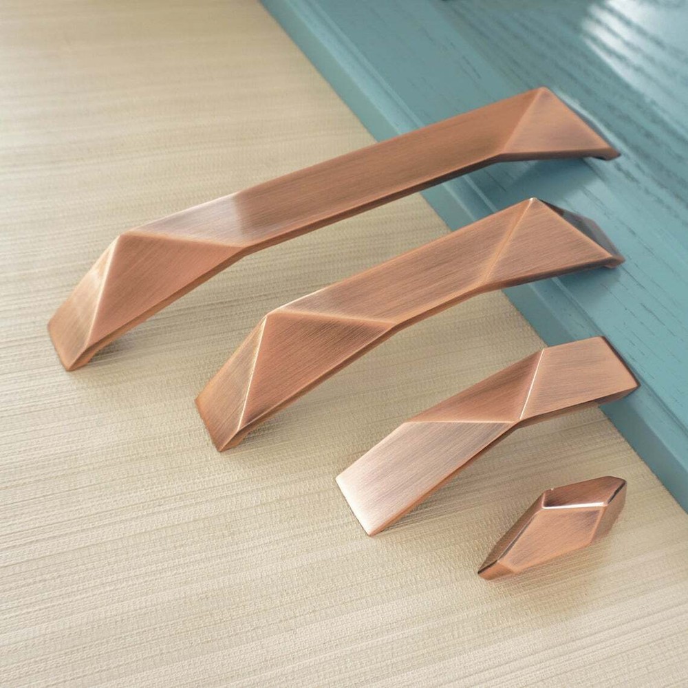 1.25″ 2.5″ 5″ 7.55” Brushed Copper Cabinet Handle Wardrobe Knobs Drawer Pulls