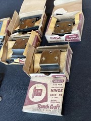 6 Pr 12 Stanley Ranch Craft Saddle Strap Antique Brass 3/8″ Inset Hinges 4310-F3