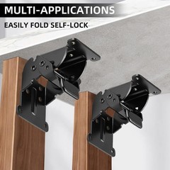 4 Pack Folding Brackets Self Lock Hinge With Screws For Folding Table Legs New