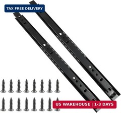 1 Pair Drawer Slides 14 Inch, 2 Section Black Drawer Rails Full Extension Ball B