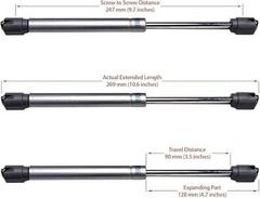 Berta 2-Pack, 10 Inch 100N/22 LB Hydraulic Soft Open Gas Springs/Struts for C…