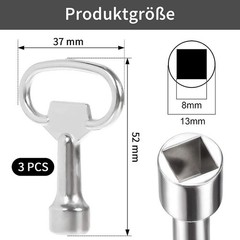 T Shaped Design for Efficient Work Square Key Wrench Set 8mm Socket Diameter