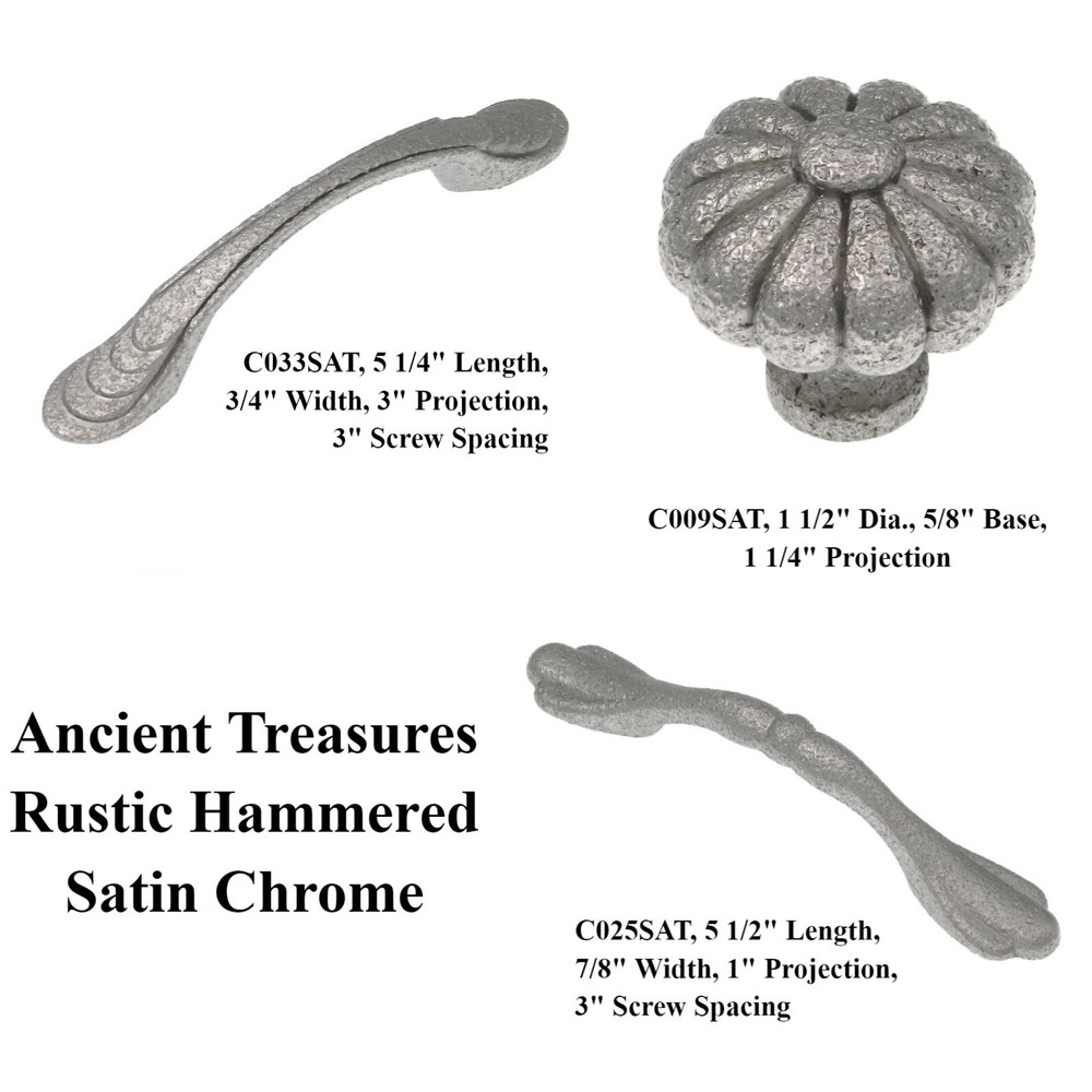 Ancient Treasures Rustic Hammered Satin Chrome 10 Pack Handles, Knobs