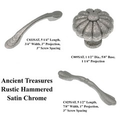 Ancient Treasures Rustic Hammered Satin Chrome 10 Pack Handles, Knobs