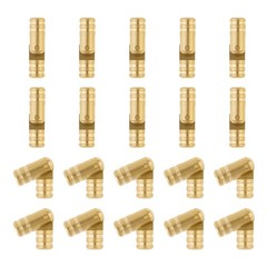 HOJLKLD 20Pcs 5 mm Hidden Brass Barrel Hinges, 135 Degree 5×19 mm, Gold