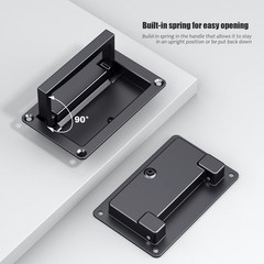Black Zinc Alloy Recessed Door Pull Handle Recessed Flush Pull Handle for Dra…