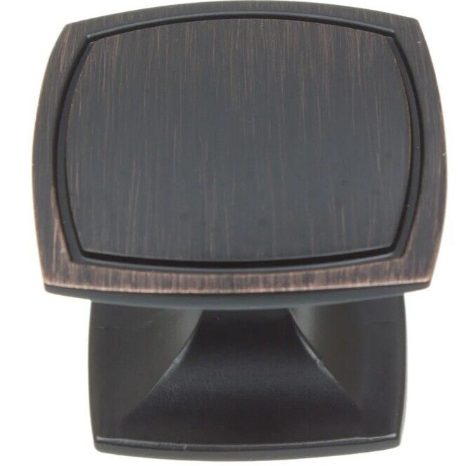 GlideRite 1-1/2″ Oil Rubbed Bronze Round Square Cabinet Knob – Lot of 6