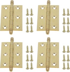 Pack of 4 2.5″ Brass Door Butt Hinges, Mini Cabinet Folding Hinges