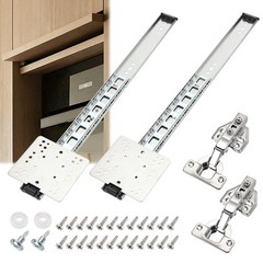 2 Set 18″ Pocket Door Slide Pocket Door Hardware KitW/ Hinges & Screws, Silver