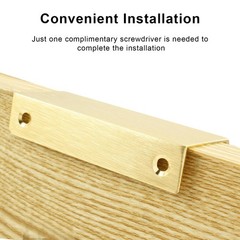 6 Pack Modern Brushed Gold Aluminum Alloy Hidden Cabinet Pulls 3.15″ x 1.26″ …