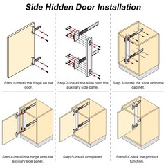 14 Inch Pocket Door Slides Hardware Full Extension Ball Bearing Mount 1 Pair