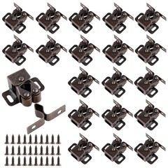 20 Pcs Cabinet Door Latch and Catch Hardware Double Brown Antique Copper