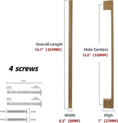 10 Pack Antique Brass Cabinet Pulls 12.6″ Hole Center Zinc Alloy Drawer Handles