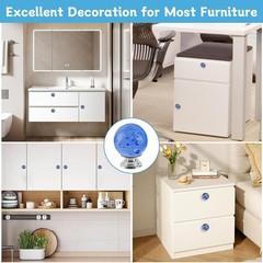 12 Pcs 30mm Round Shape Bubble Crystal Glass Cabinet Knobs with Screws Drawer…