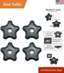 4 Elegant Star Knobs with 5/16″-18 Female Thread | Perfect for Jigs & Fixtures