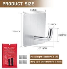 Adhesive Wall Hooks Stainless Steel Waterproof for Fire Blankets Outdoor Indoor
