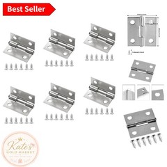 Versatile 6 Pack Mini Butt Hinges – 1 Inch Stainless Steel for DIY Projects
