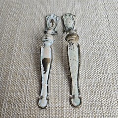 Vintage Farmhouse Cabinet Pulls Shabby Chic White Distressed French Country (2)