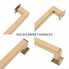6 Pack 3.75 Inch Cabinet Handles Champagne Bronze Pulls Kitchen Hardware Gold Cu