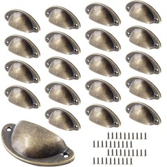 Bivethoi Cabinet Bin Cup Pulls, Antique Bronze, 2-5/8 Inch, 20 Pack