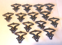 15 Vintage Furniture Cabinet Drawer Handles-Copper/Black LOT