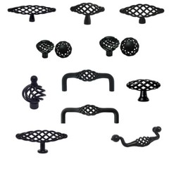 Matte black Birdcage Bird Cage Kitchen Cabinet Drawer Knobs Pulls 60 76 96mm